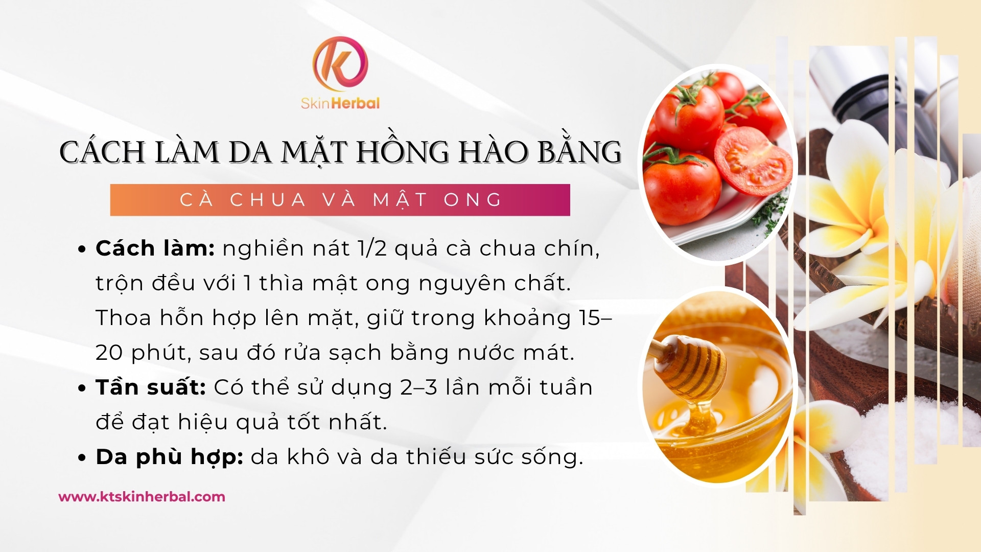 C&aacute;ch l&agrave;m da mặt hồng h&agrave;o bằng c&agrave; chua v&agrave; mật ong