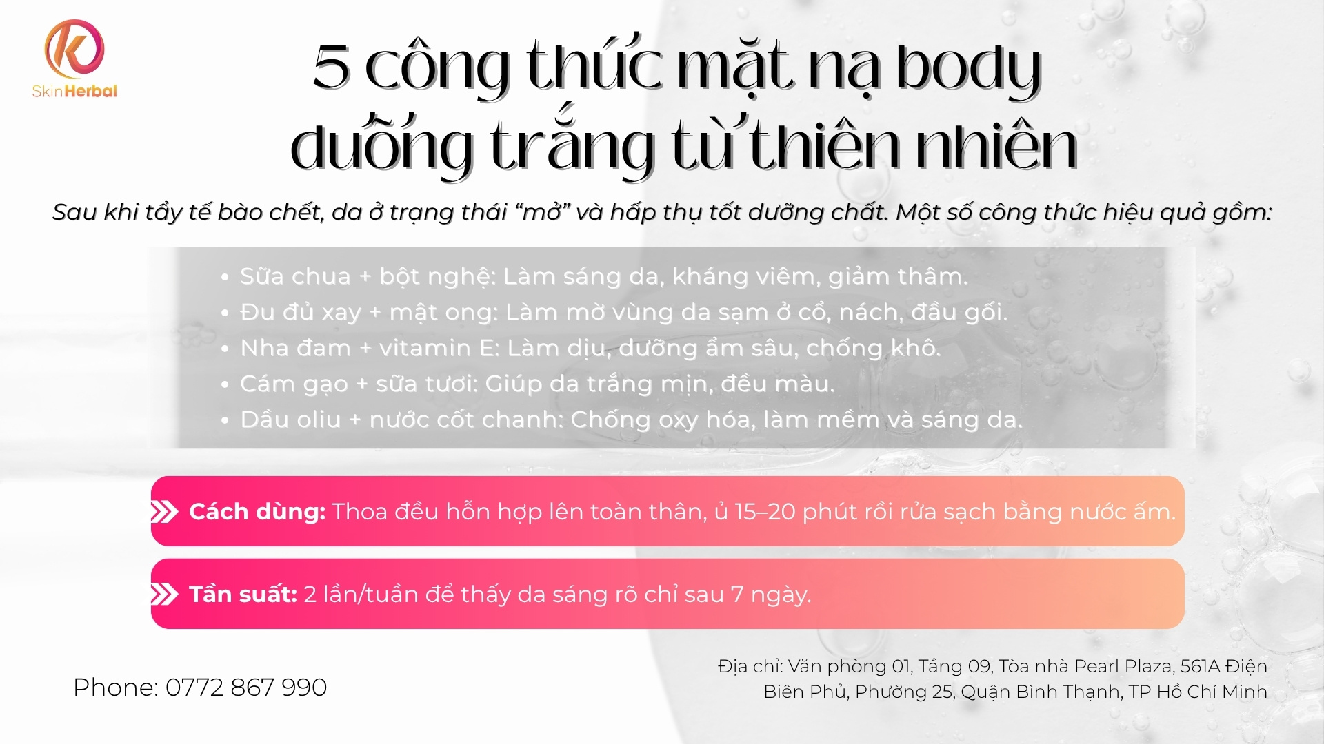 5 c&ocirc;ng thức mặt nạ body dưỡng tắng từ thi&ecirc;n nhi&ecirc;n