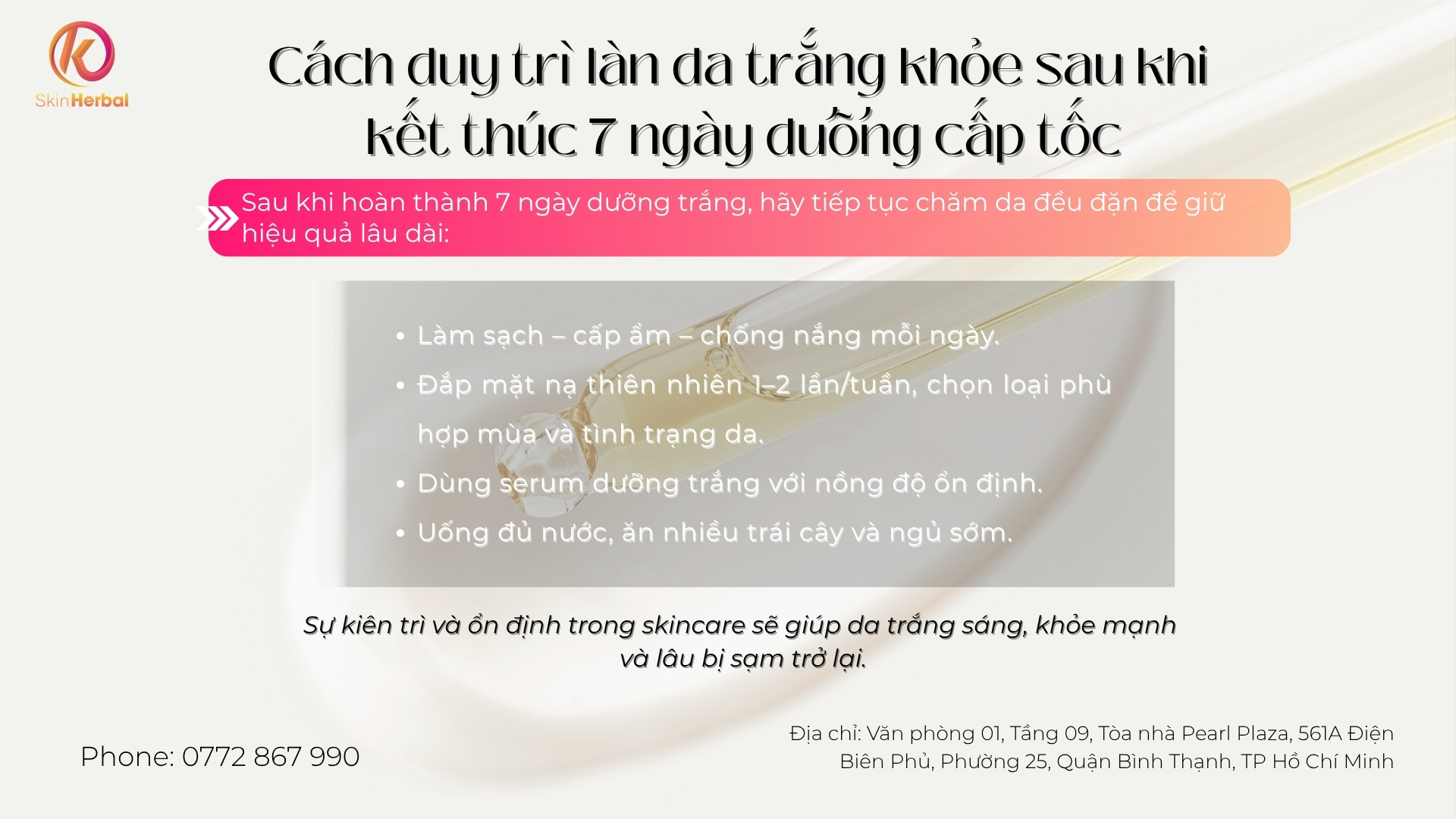 C&aacute;ch duy tr&igrave; l&agrave;n da trắng khỏe sau khi kết th&uacute;c 7 ng&agrave;y dưỡng cấp tốc
