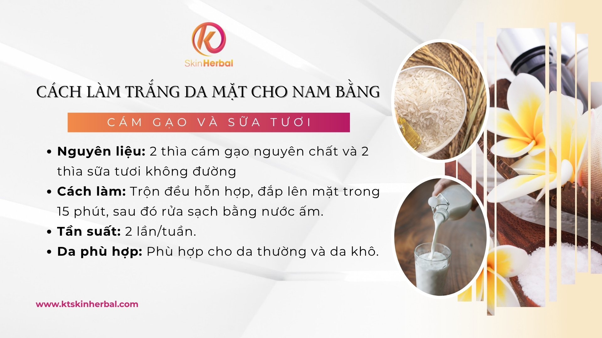 cach-lam-trang-da-mat-cho-nam-bang-cam-gao-va-sua-tuoi Cách làm trắng da mặt cho nam bằng cám gạo và sữa tươi