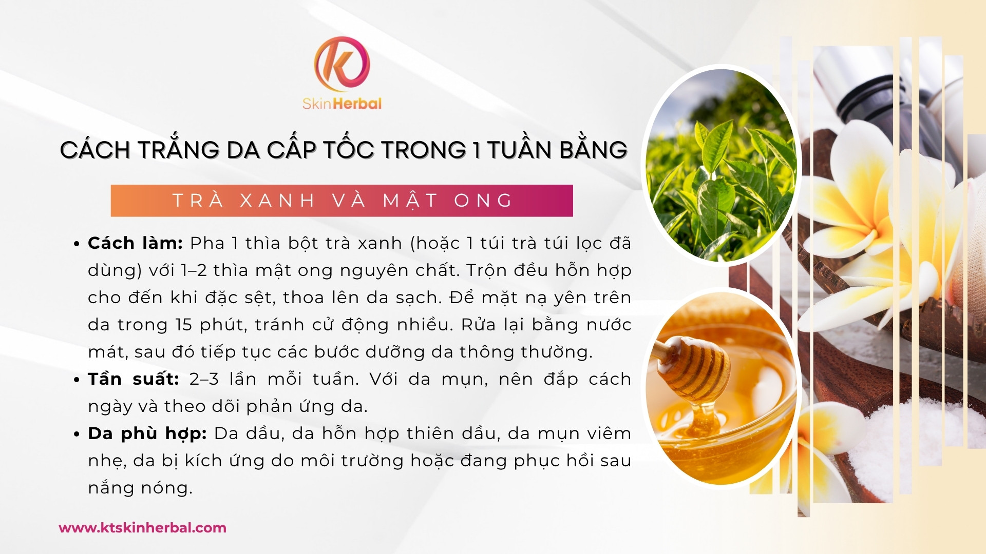 C&aacute;ch trắng da cấp tốc trong 1 tuần bằng tr&agrave; xanh v&agrave; mật ong