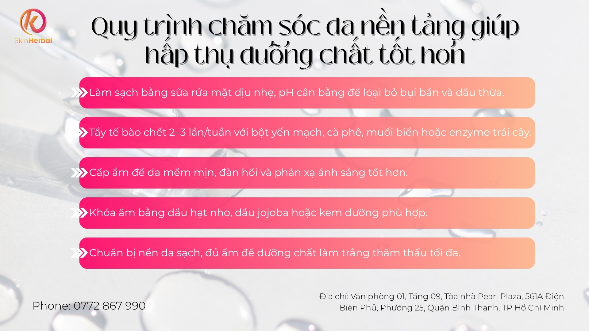Quy tr&igrave;nh chăm s&oacute;c da nền tảng gi&uacute;p hấp thụ dưỡng chất tốt hơn