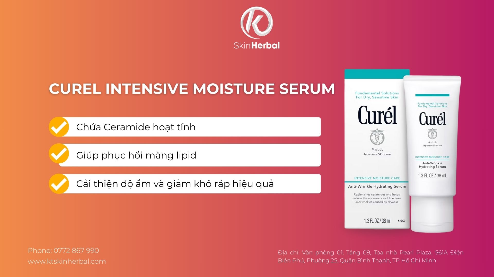 Curel Intensive Moisture Serum &ndash; Dưỡng ẩm s&acirc;u, l&agrave;nh t&iacute;nh cho da nhạy cảm
