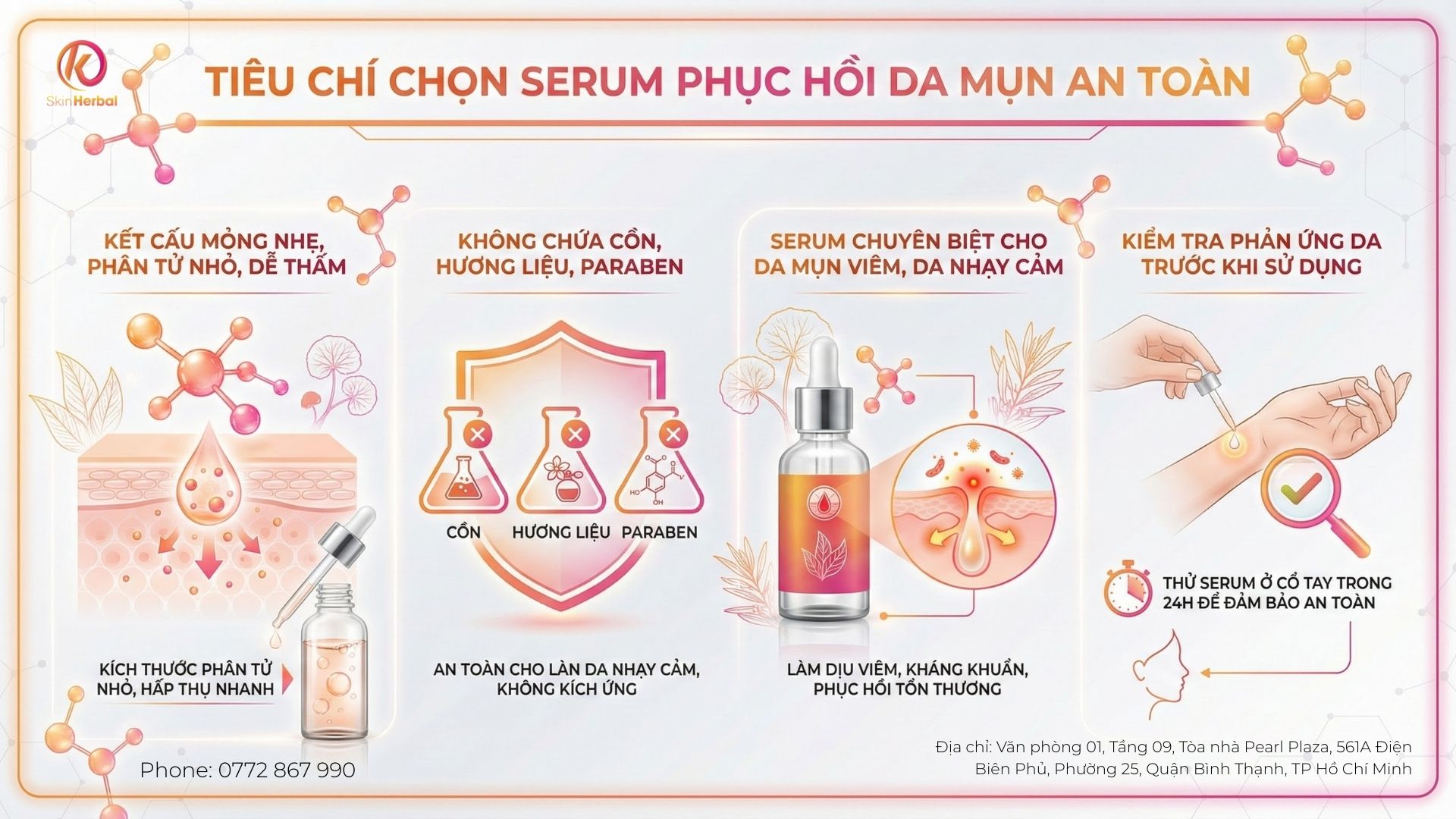 C&aacute;ch chọn serum phục hồi ph&ugrave; hợp cho da mụn