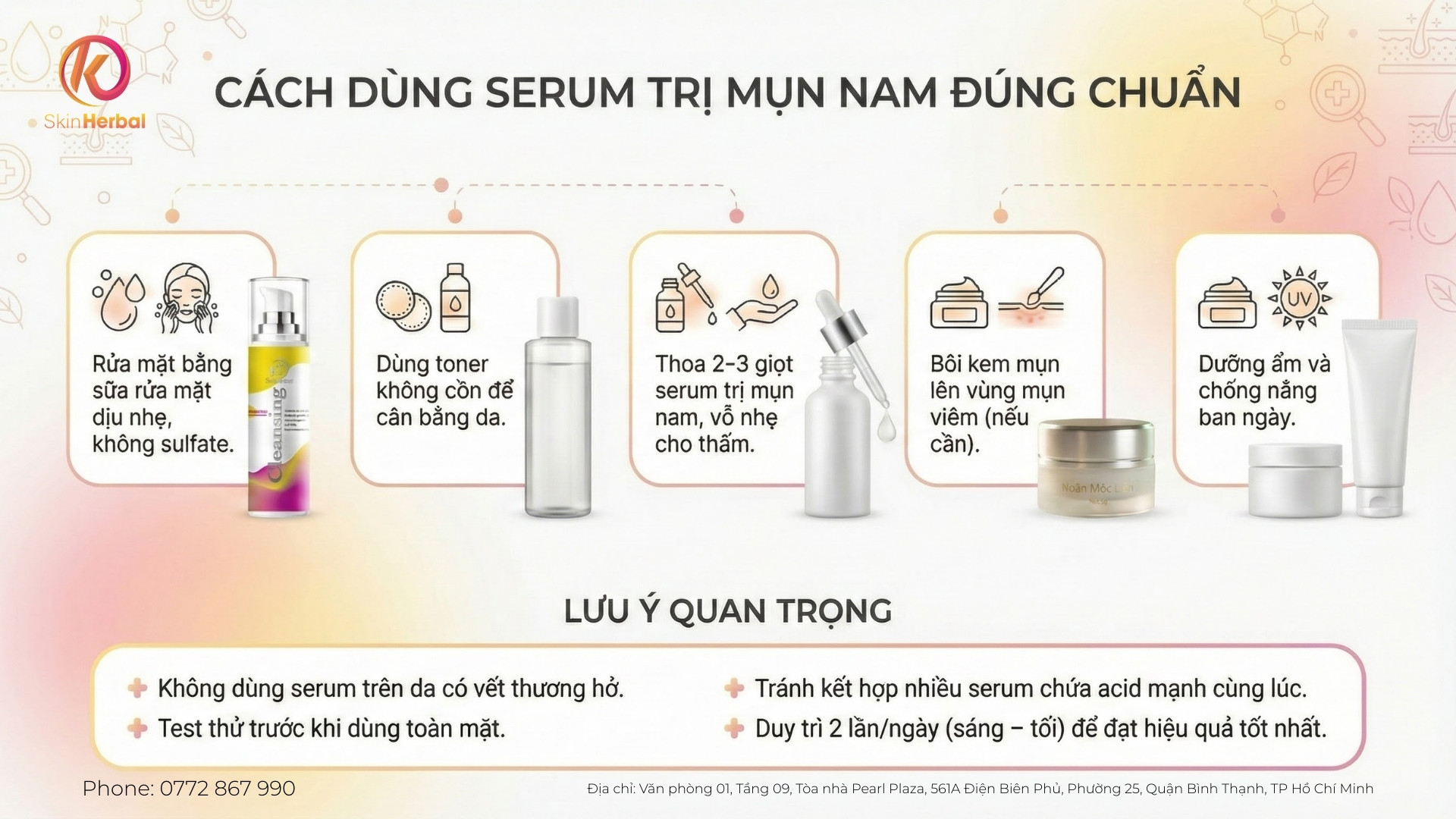 C&aacute;ch d&ugrave;ng serum trị mụn cho nam hiệu quả nhất