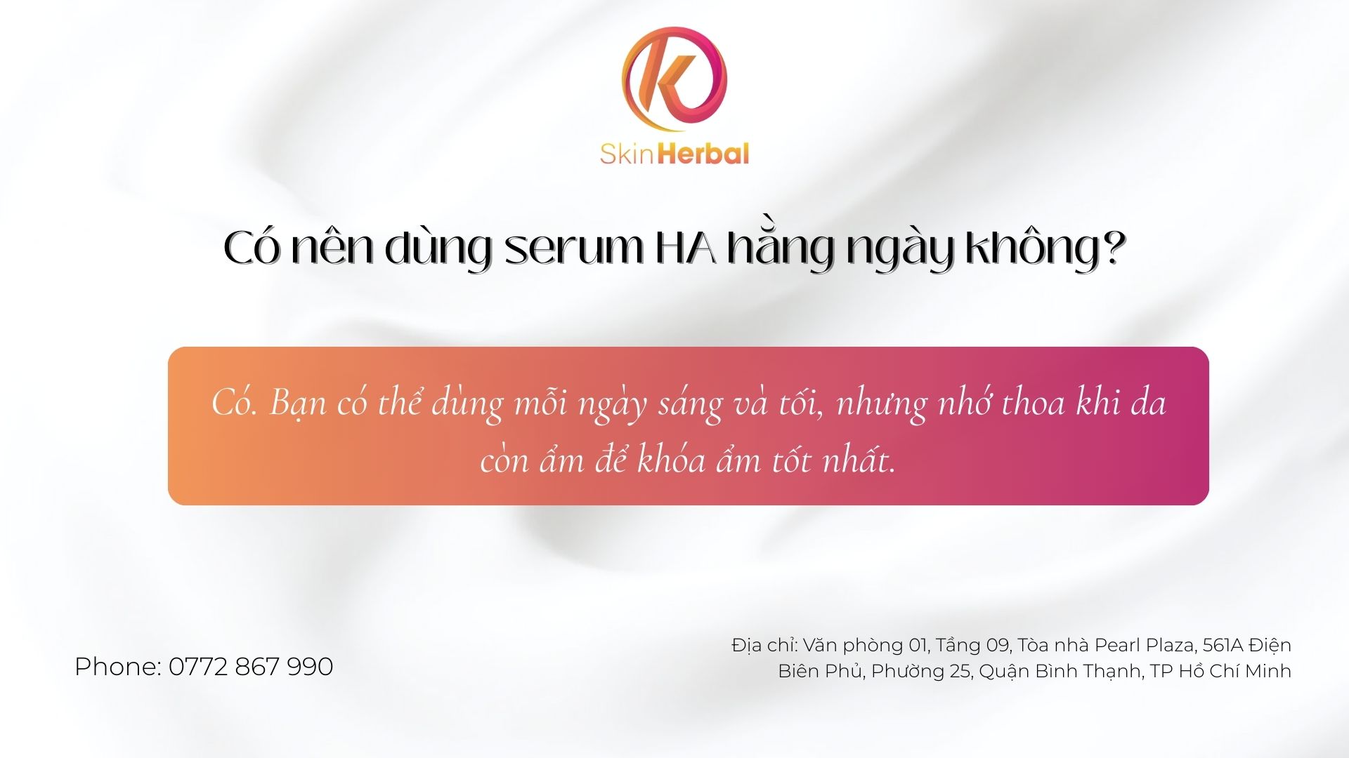 C&oacute; n&ecirc;n d&ugrave;ng serum HA hằng ng&agrave;y kh&ocirc;ng?