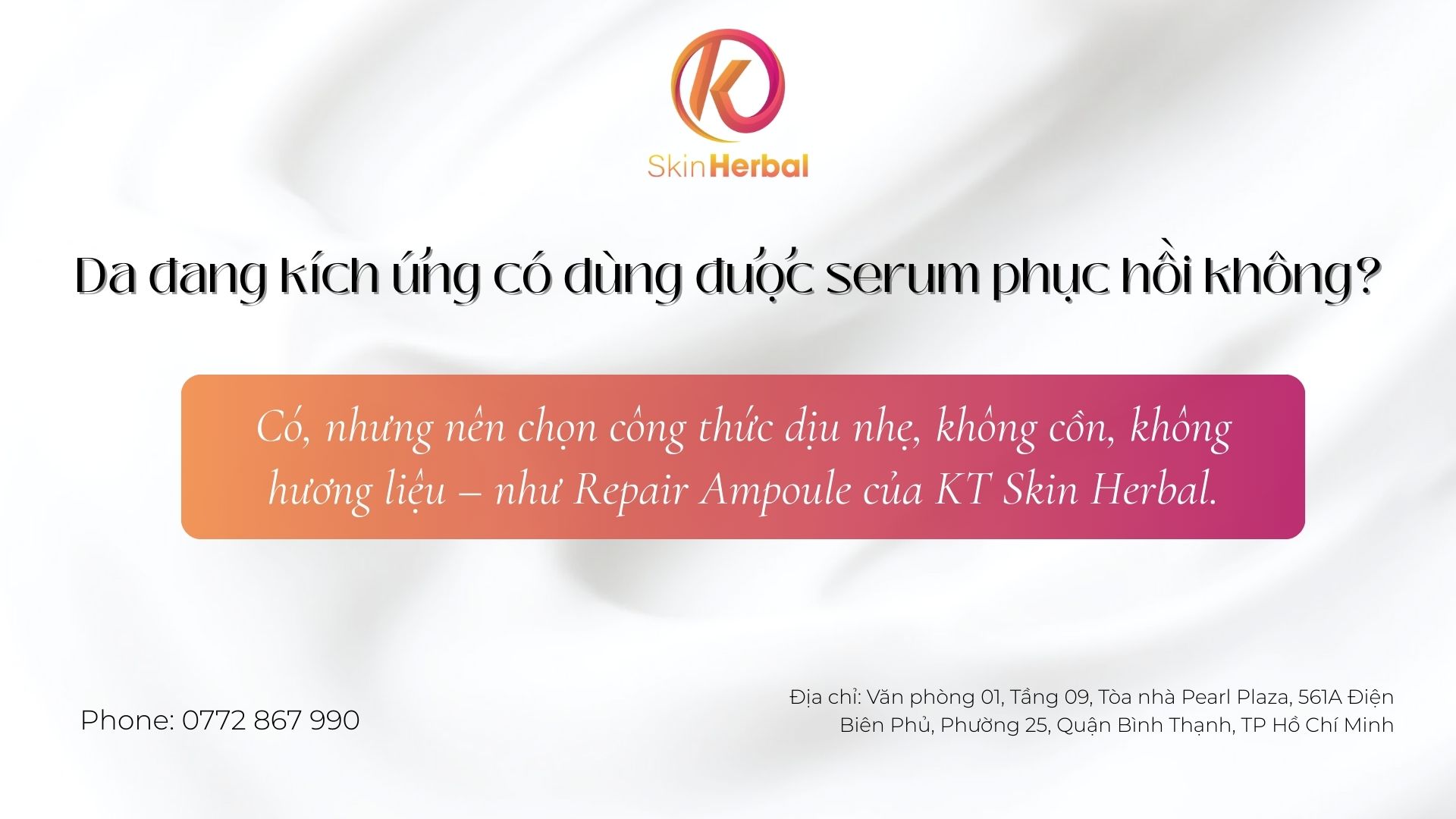 Da đang k&iacute;ch ứng c&oacute; d&ugrave;ng được serum phục hồi kh&ocirc;ng?