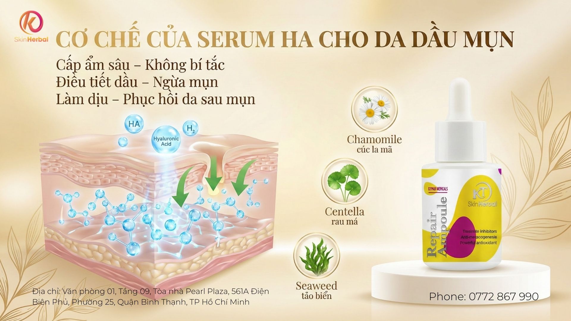 Cơ chế của serum HA cho da dầu mụn