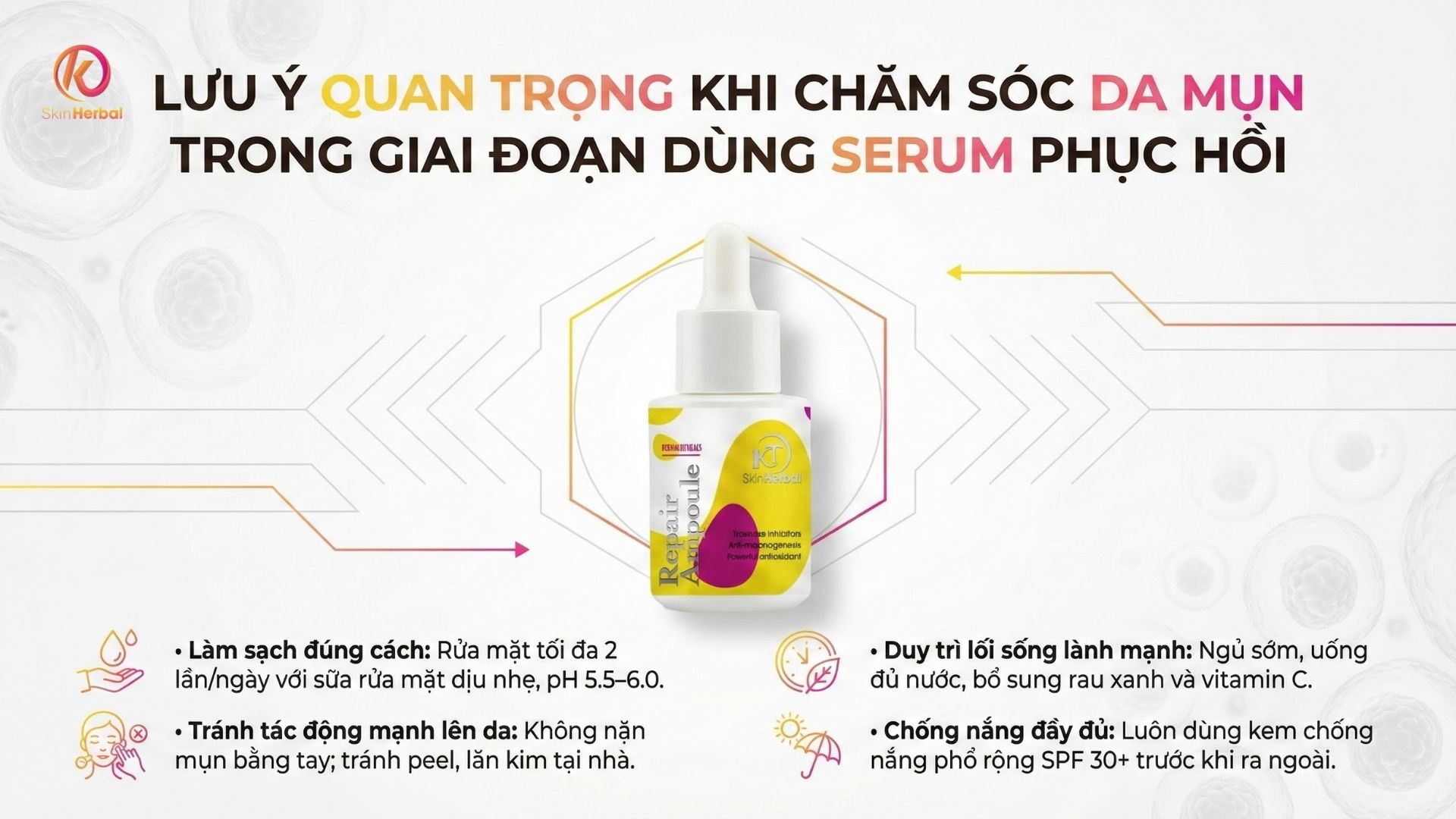 Lưu &yacute; chăm s&oacute;c da mụn trong giai đoạn phục hồi