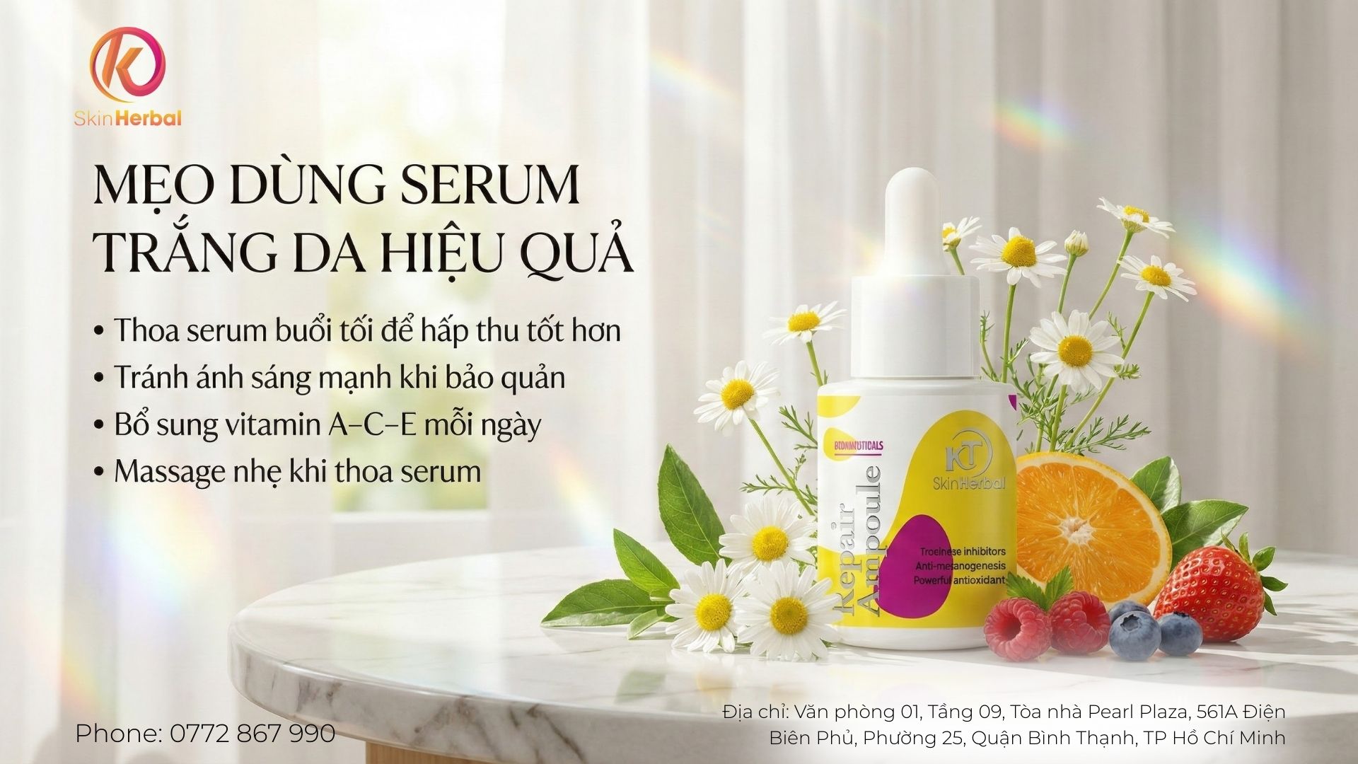 Mẹo d&ugrave;ng serum trắng da hiệu quả