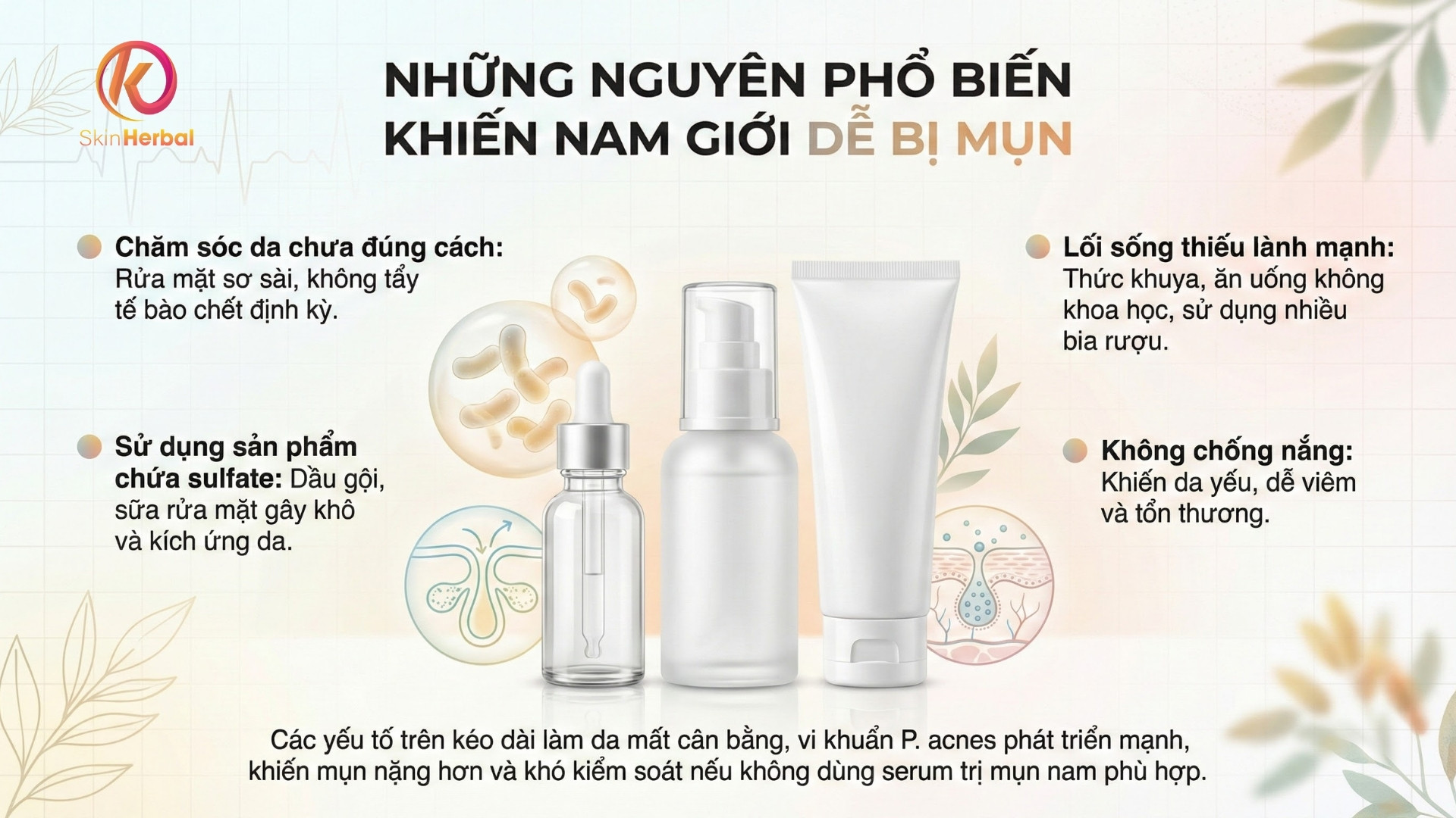 Nguy&ecirc;n nh&acirc;n phổ biến khiến nam giới bị mụn