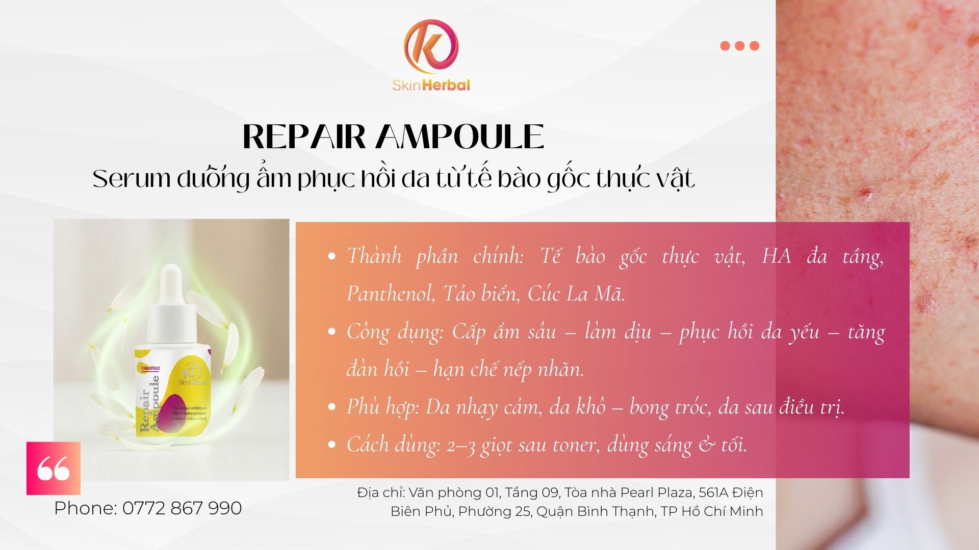 Repair Ampoule KT Skin Herbal &ndash; Serum dưỡng ẩm & phục hồi da chuy&ecirc;n s&acirc;u