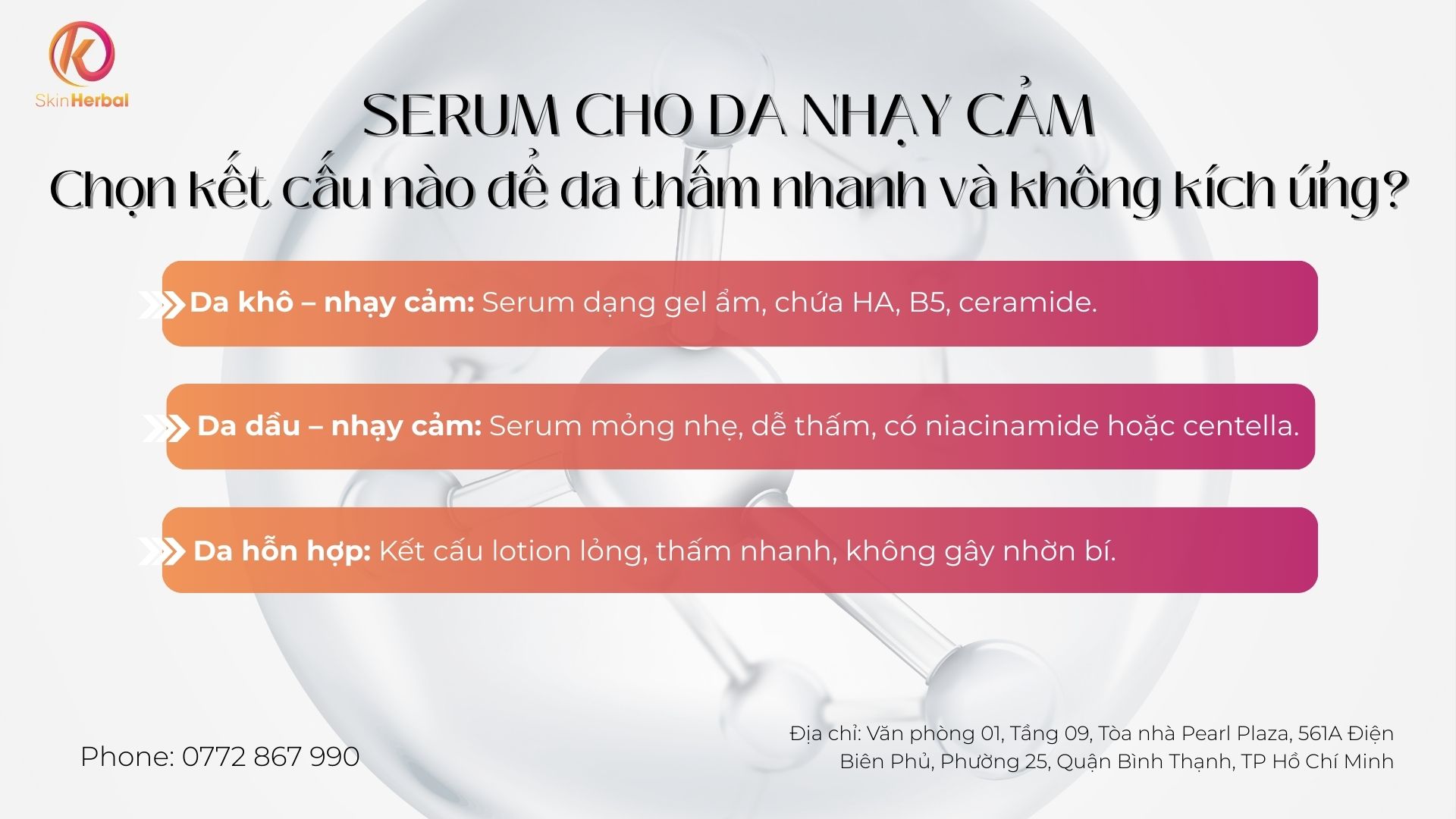 Kết cấu ph&ugrave; hợp từng loại da