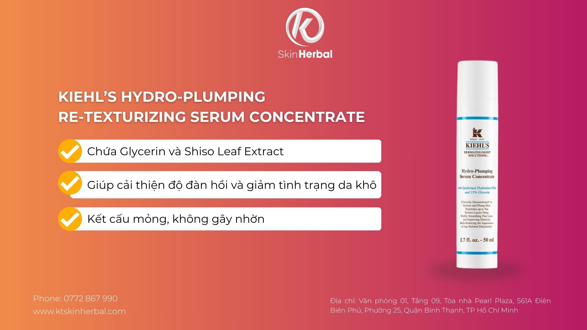 Kiehl&rsquo;s Hydro-Plumping Re-Texturizing Serum Concentrate