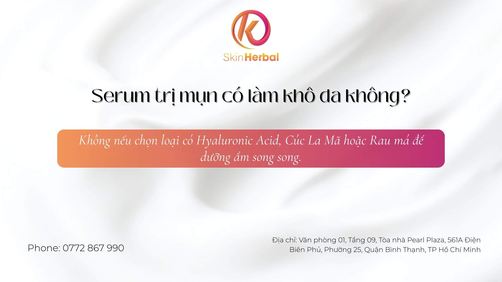 Serum trị mụn c&oacute; l&agrave;m kh&ocirc; da kh&ocirc;ng?