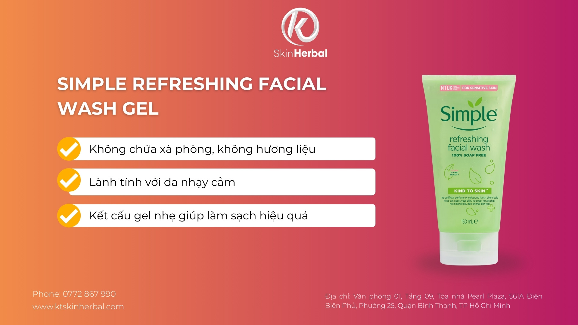 Simple Refreshing Facial Wash Gel
