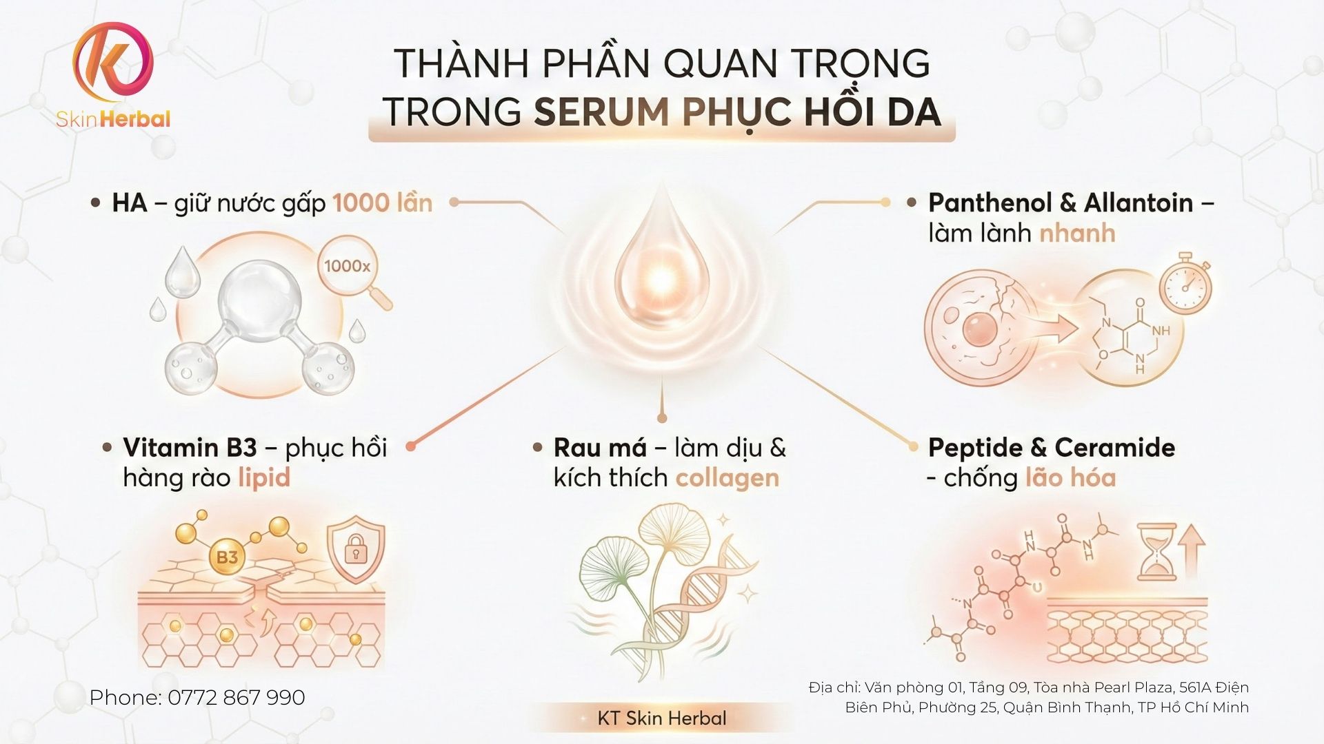 Th&agrave;nh phần v&agrave;ng trong serum phục hồi da