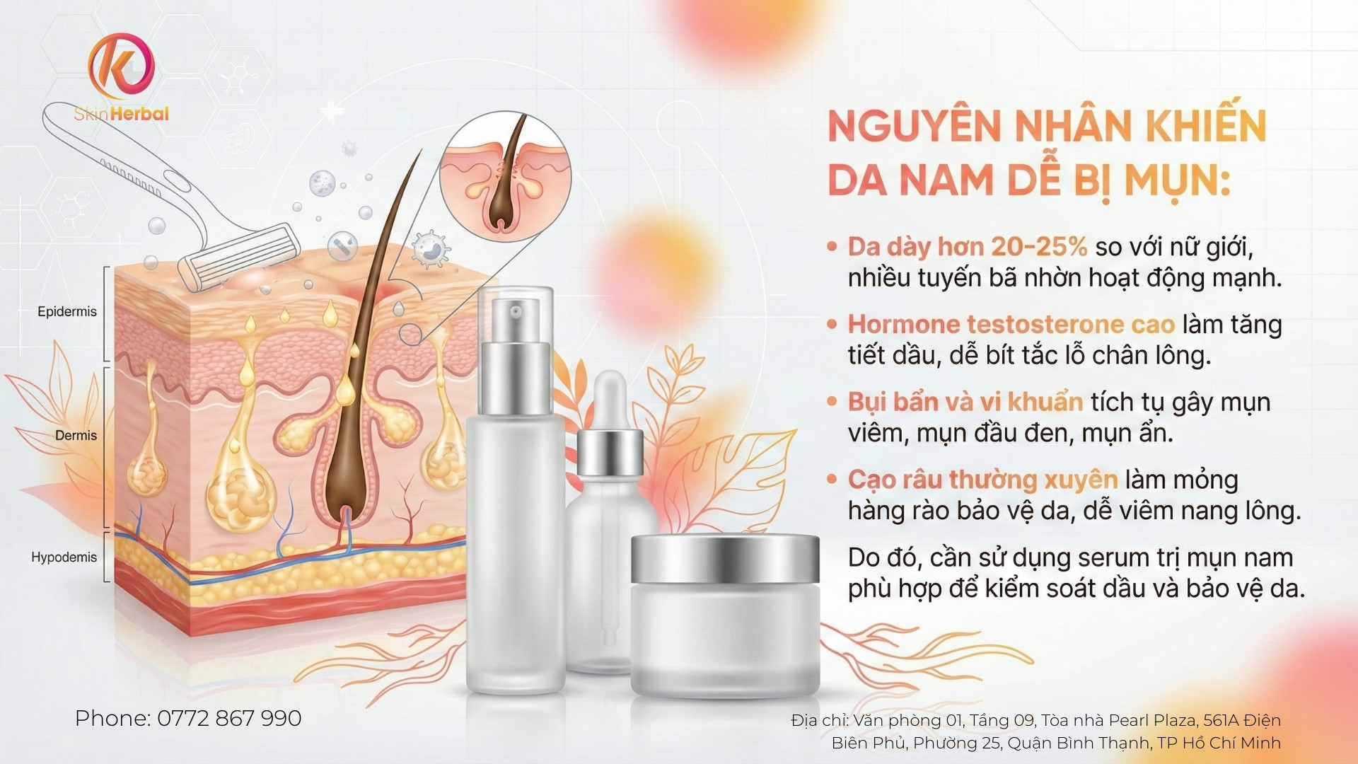 V&igrave; sao da nam dễ nổi mụn hơn nữ