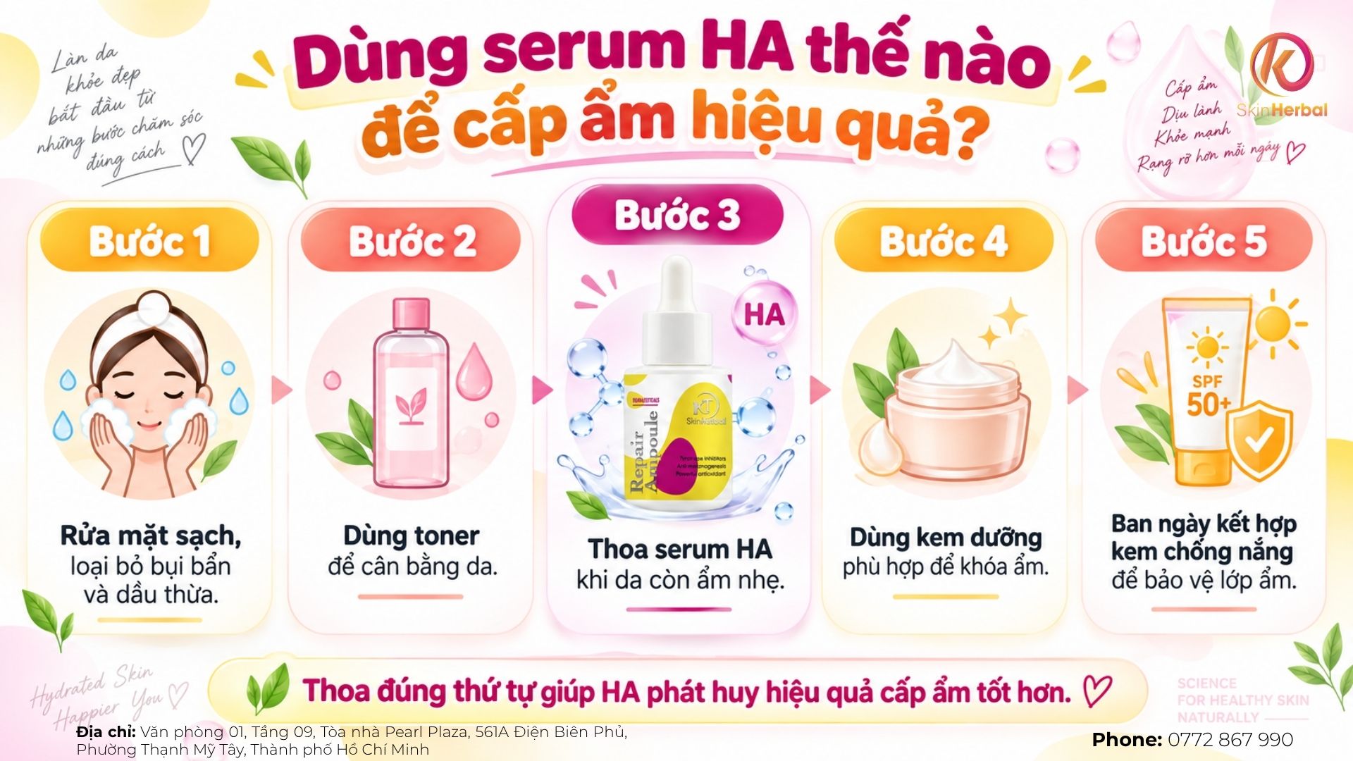 D&ugrave;ng serum HA thế n&agrave;o để cấp ẩm hiệu quả?
