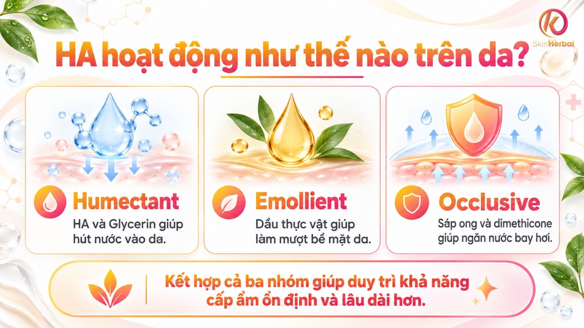 HA hoạt động như thế n&agrave;o tr&ecirc;n da?