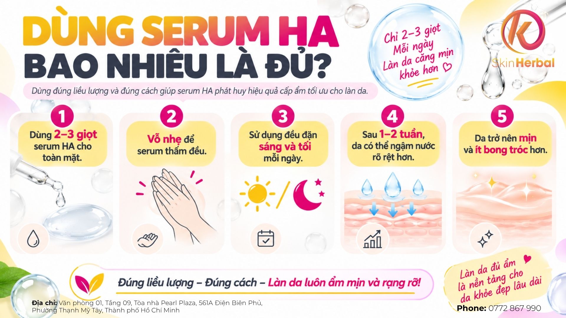 D&ugrave;ng serum HA bao nhi&ecirc;u l&agrave; đủ?