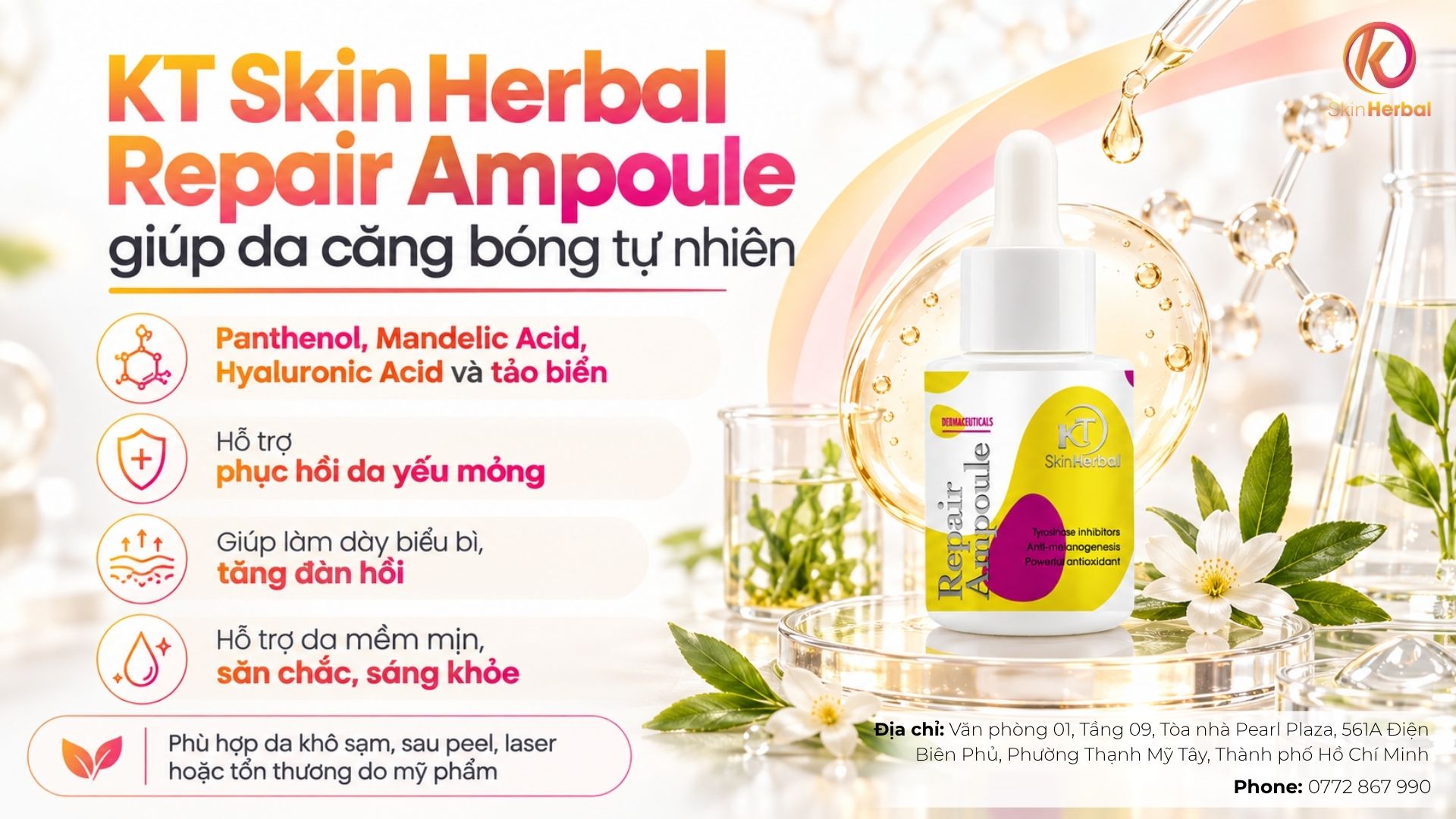serum-giup-da-cang-bong-min-mang-kt-skin-herbal KT Skin Herbal Repair Ampoule – serum phục hồi, giúp da căng bóng tự nhiên